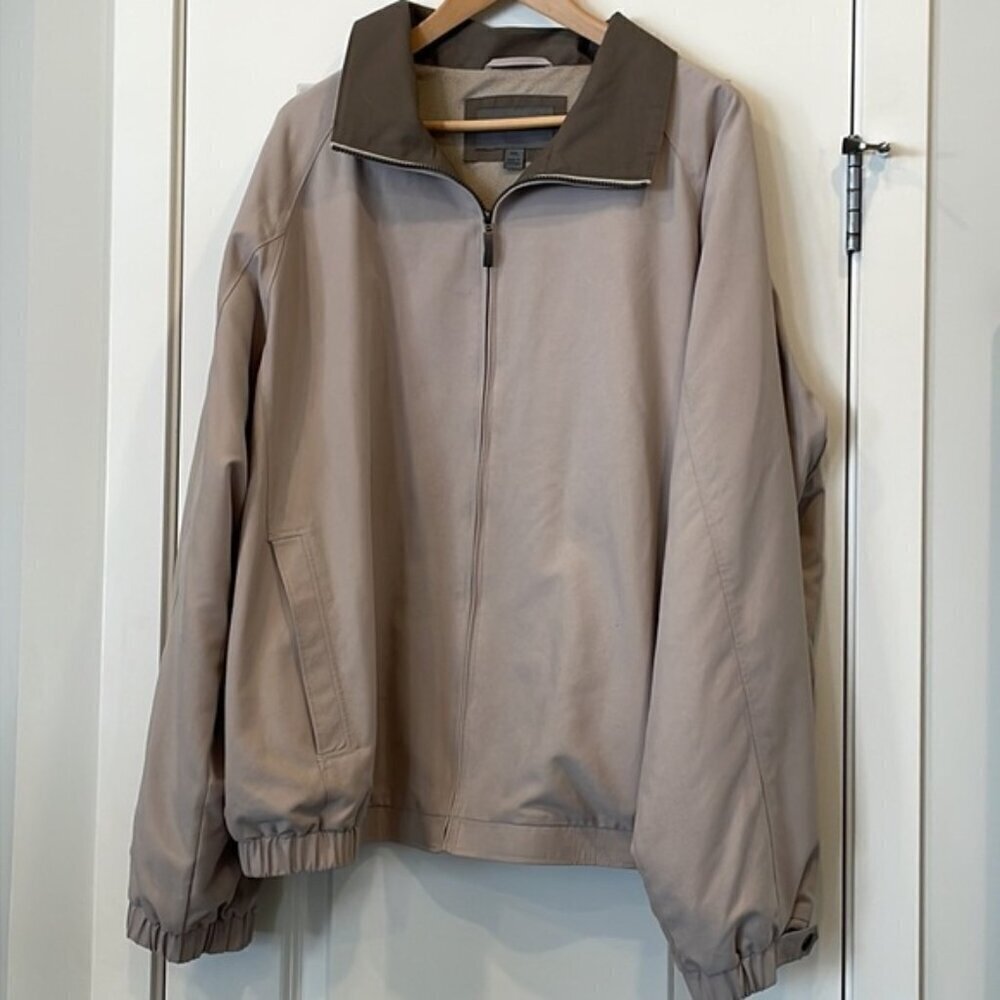 EC Johnston Murphy Lightweight Taupe Bomber Jacket - Size XXL
